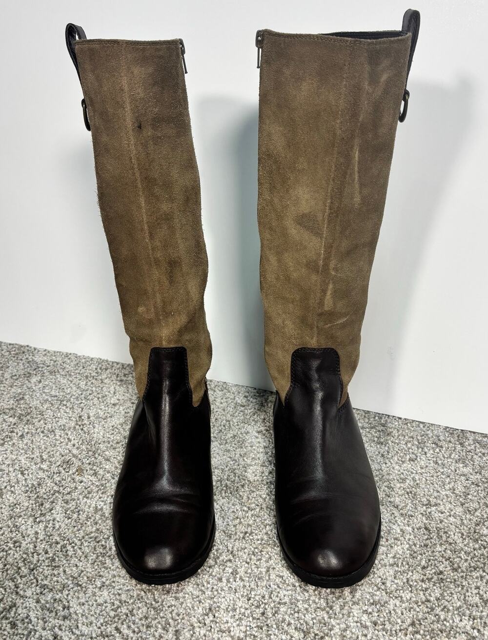 Ralph Lauren 2 tone brown suede boots size 8